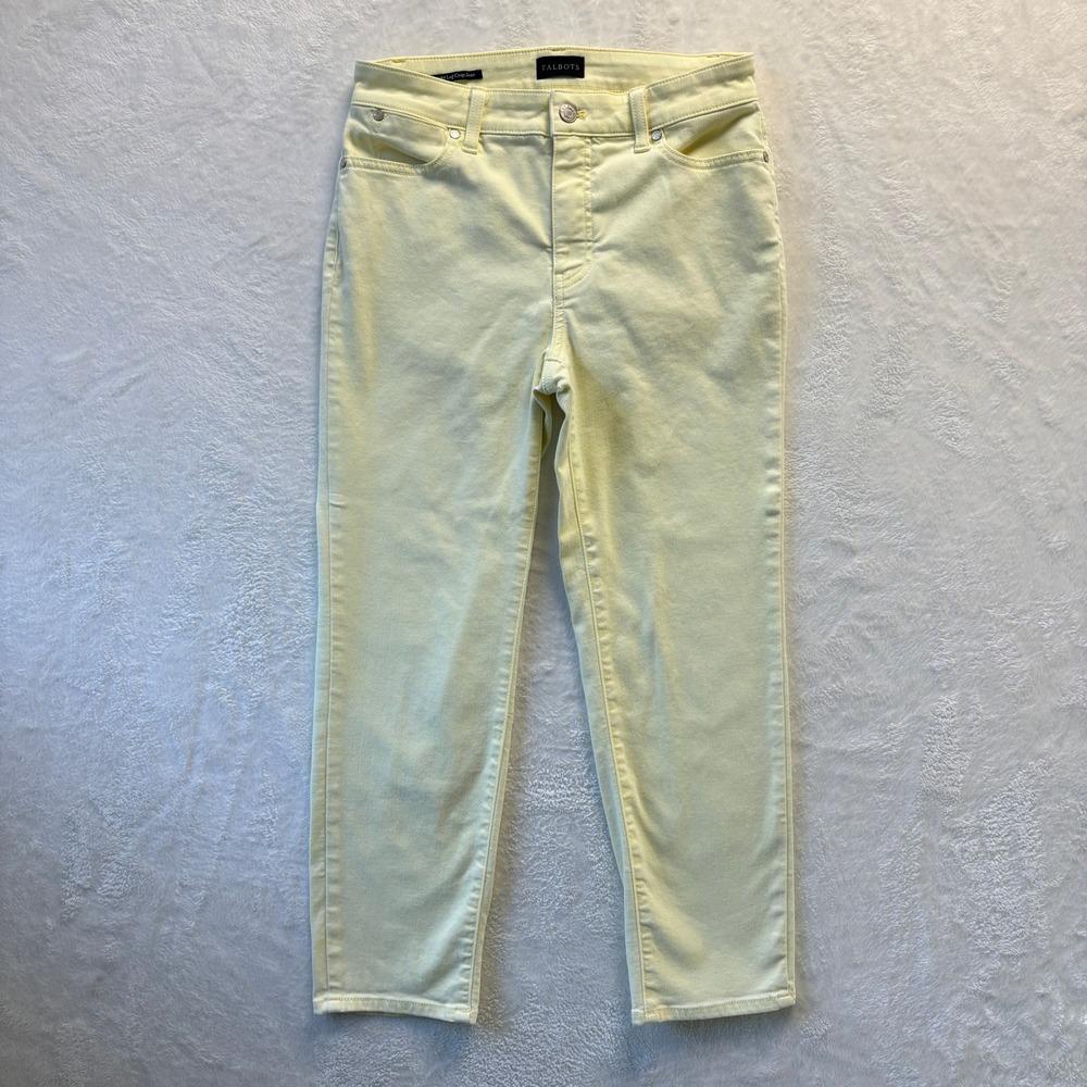 Talbots Jeans Women Sz 2 Yellow Straight Leg Crop‎ Casual Denim Pants